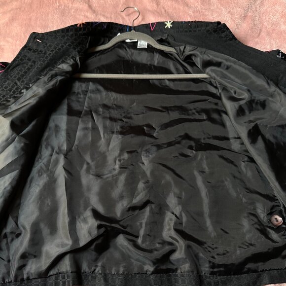 Draper's and Damon's Black Beaded Sequined Jacket FIREWORKS Women's Petite Large - Picture 13 of 14